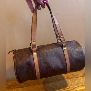 ETRO PAISLEY BARREL LEATHER HANDBAG